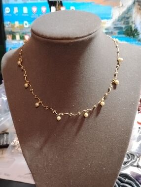 Mossimo Goldtone Faux Pearl Women's Feminine Choker Necklace Fashion Jewelry